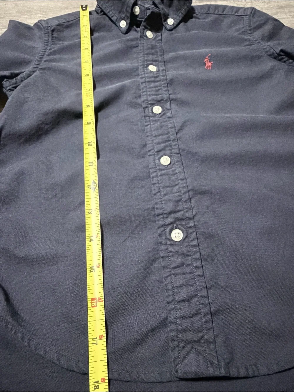 Boys Ralph Lauren Dark Blue Long Sleeve Button Down Shirt Embroidered Logo Pony